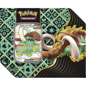 Pokemon TCG Scarlet & Violet Paldean Fates 5-Booster Tin Great Tusk/Iron Treads/Charizard