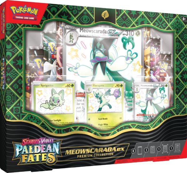 Pokemon TCG Scarlet & Violet Paldean Fates Premium Collection Meowscarda/Quaquaval/Skeledirge - Image 2
