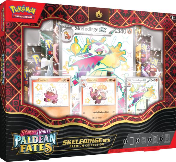 Pokemon TCG Scarlet & Violet Paldean Fates Premium Collection Meowscarda/Quaquaval/Skeledirge - Image 4