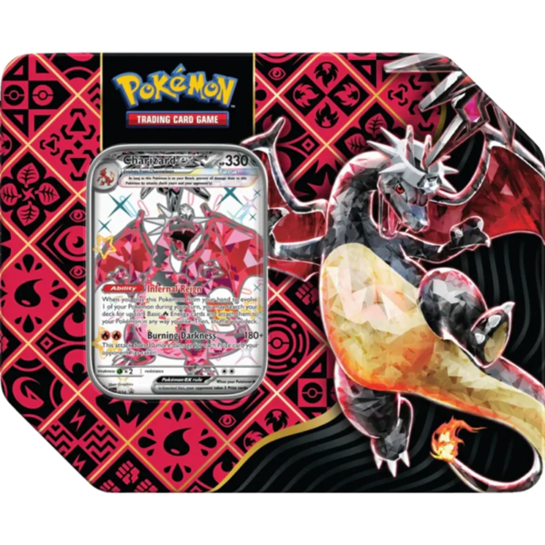 Pokemon TCG Scarlet & Violet Paldean Fates 5-Booster Tin Great Tusk/Iron Treads/Charizard - Image 4