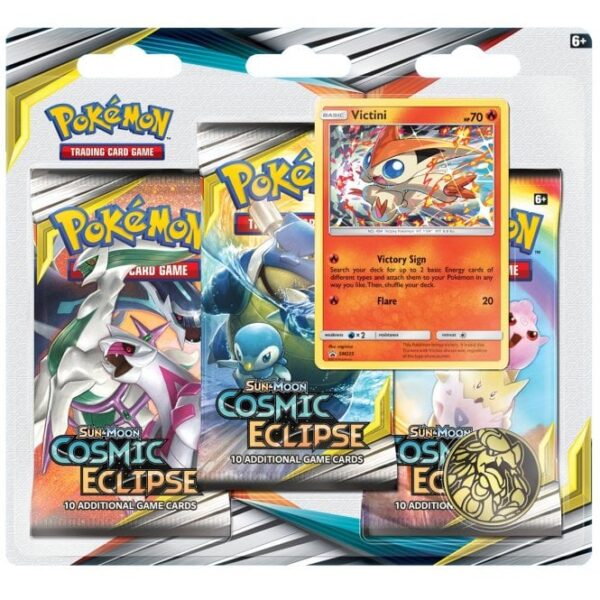 Pokemon TCG Sun & Moon Cosmic Eclipse 3 Pack Blister Victini